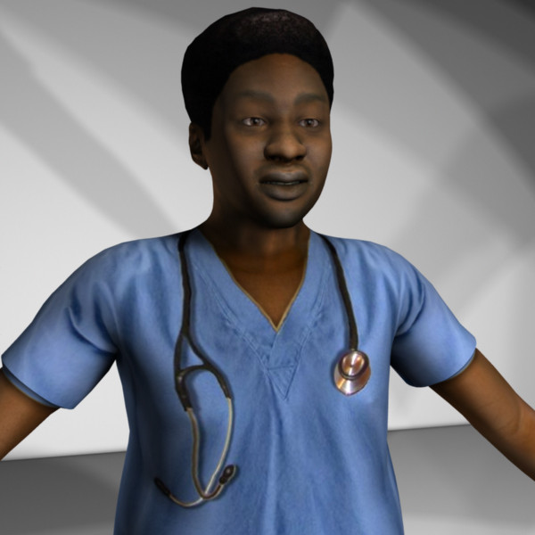 3d male characters model - Medical Personnel Collection Rigged - Men #1 by MasonMotion